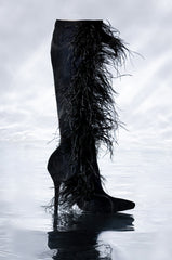 AZALEA WANG TORNADO FEATHER KNEE HIGH BOOT