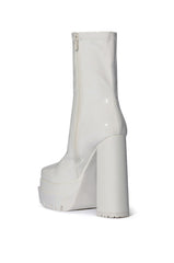 AZALEA WANG VIPER PATENT BOOTIE IN WHITE