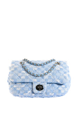 AZAVIA PLAID QUILT PURSE IN BLUE