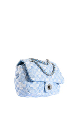 AZAVIA PLAID QUILT PURSE IN BLUE
