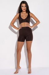 BASIC LUXE MOCHA BIKER SHORT