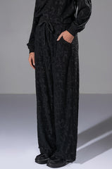 BE HERE TEXTURED WIDE LEG SWEATPANT