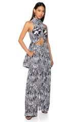 BELIEVER PRINTED WIDE LEG TROUSER