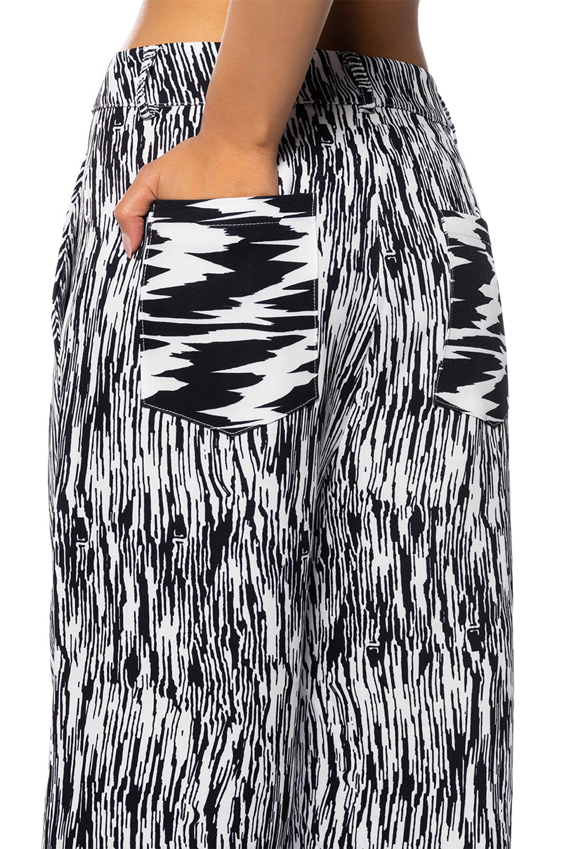 BELIEVER PRINTED WIDE LEG TROUSER