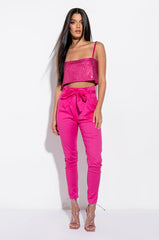 BELLA DONNA RHINESTONE CROP TOP