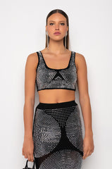 BODIED RHINESTONE CROP TOP