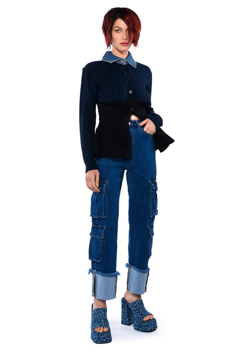 BON SOIR STRAIGHT CARGO JEANS