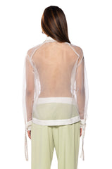 BUSINESS IN THE FRONT SHEER BLOUSE