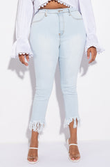 CALIFORNIA DREAMS FRINGE SKINNY JEANS