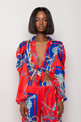 CAPRI SATIN TIE FRONT BODYSUIT