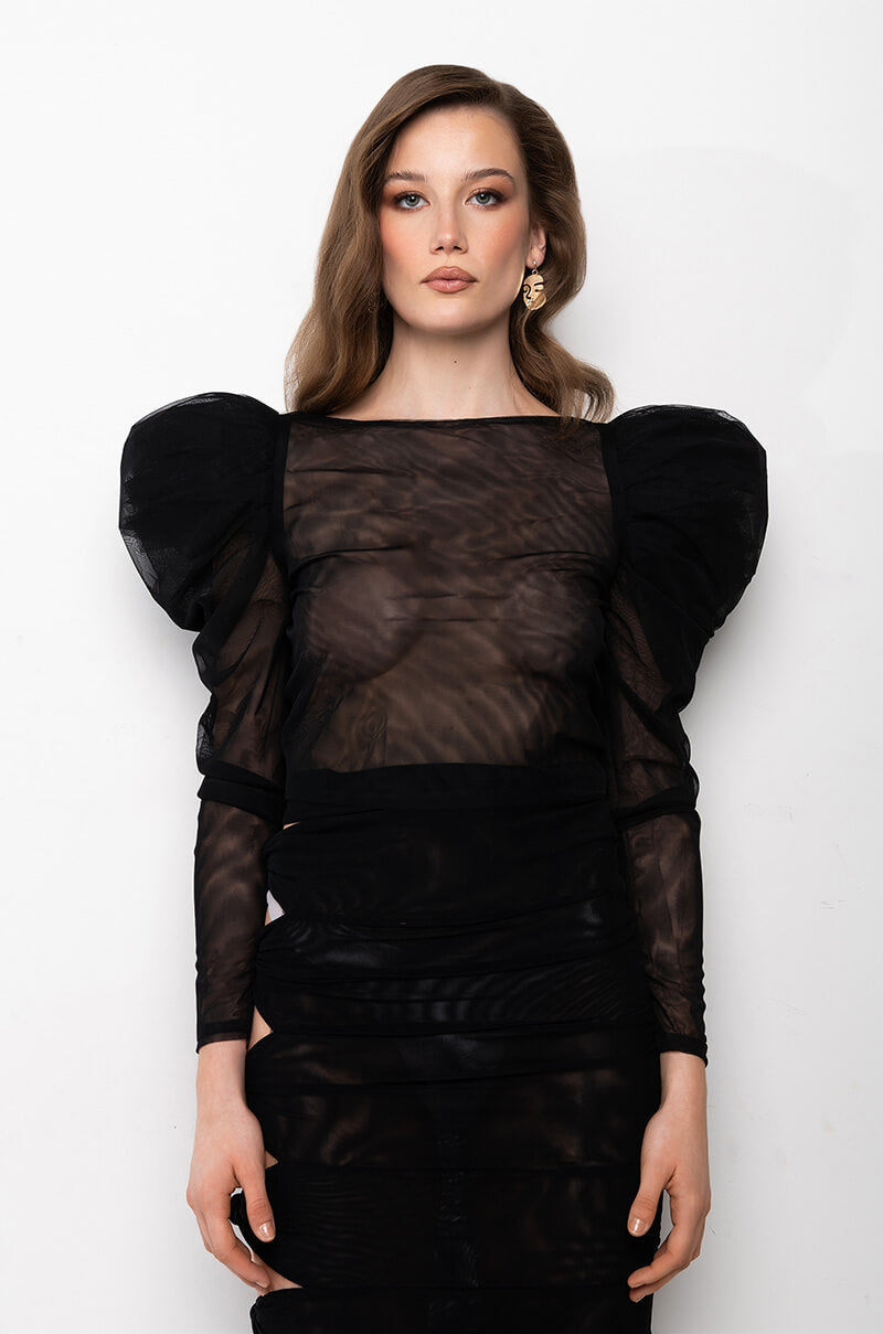 SOPHIA FASHION MESH BLOUSE