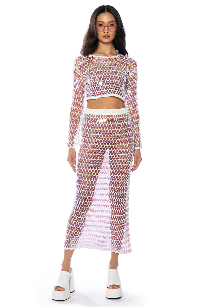 CELINE CROCHET MAXI SKIRT