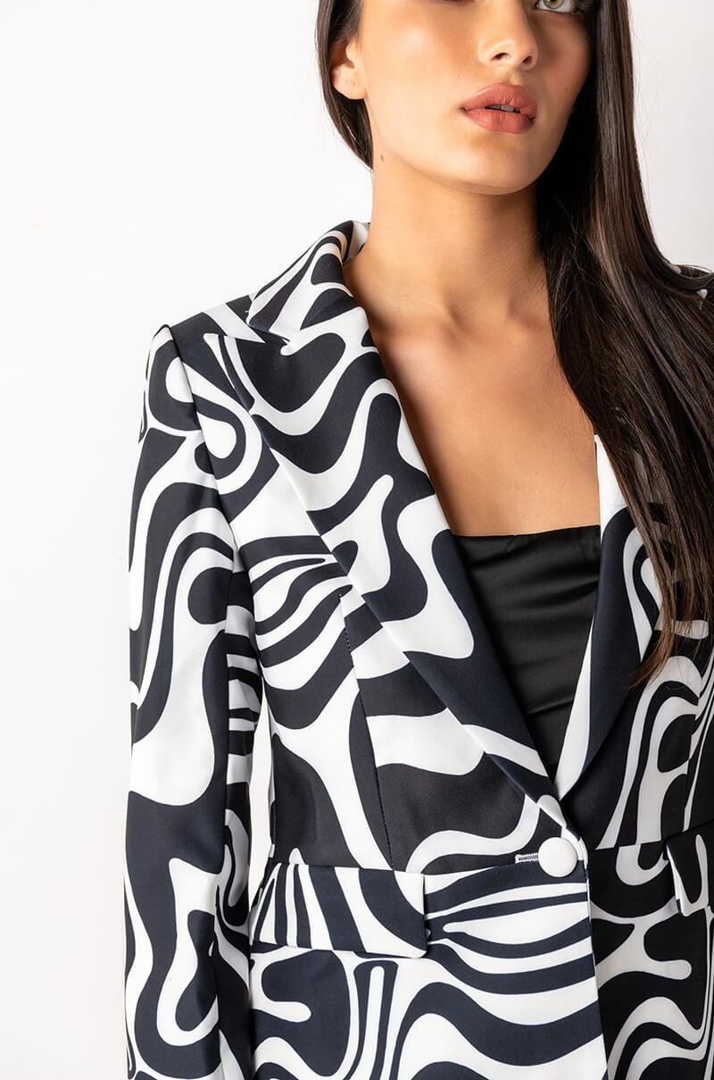 CITY GIRL SWIRLY OPEN BACK BLAZER