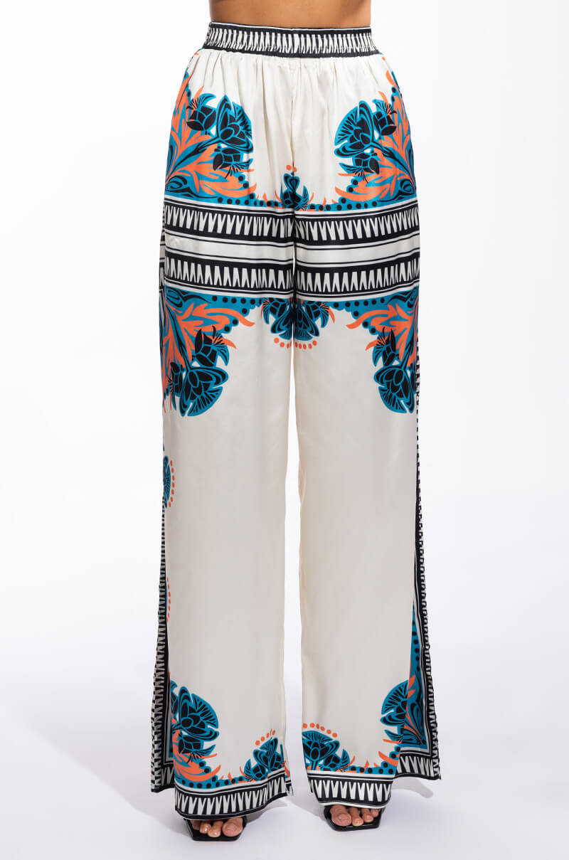 COASTAL LIVING SATIN WIDE LEG PANT