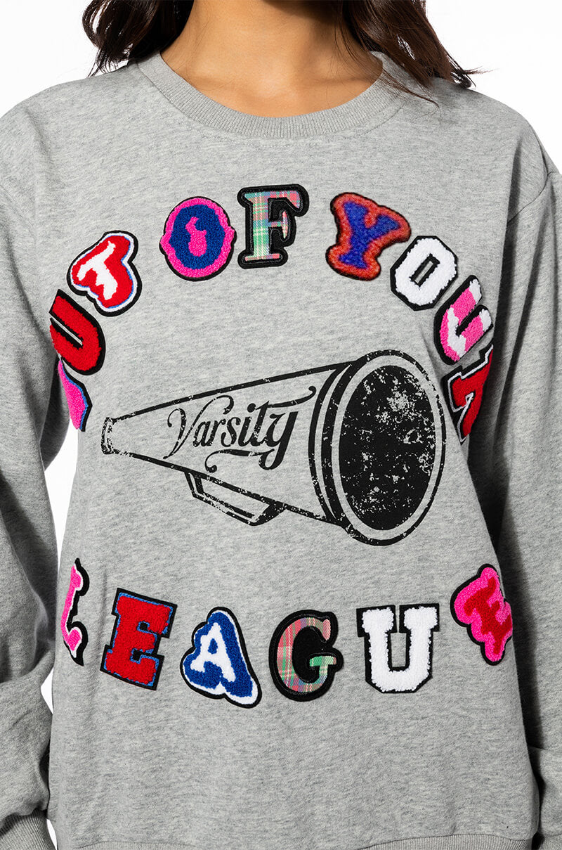 COLLEGIATE VARSITY BLUES CREW NECK SWEATSHIRT