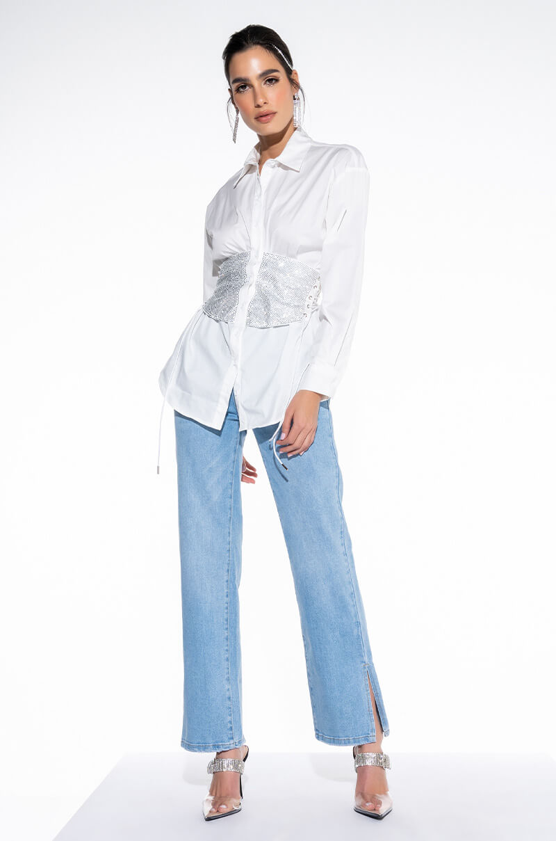DAD JEANS WITH SIDE SLIT