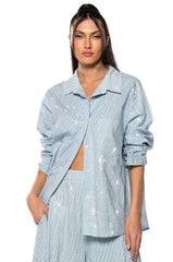 DENIMANIA RHINESTONE BUTTON DOWN
