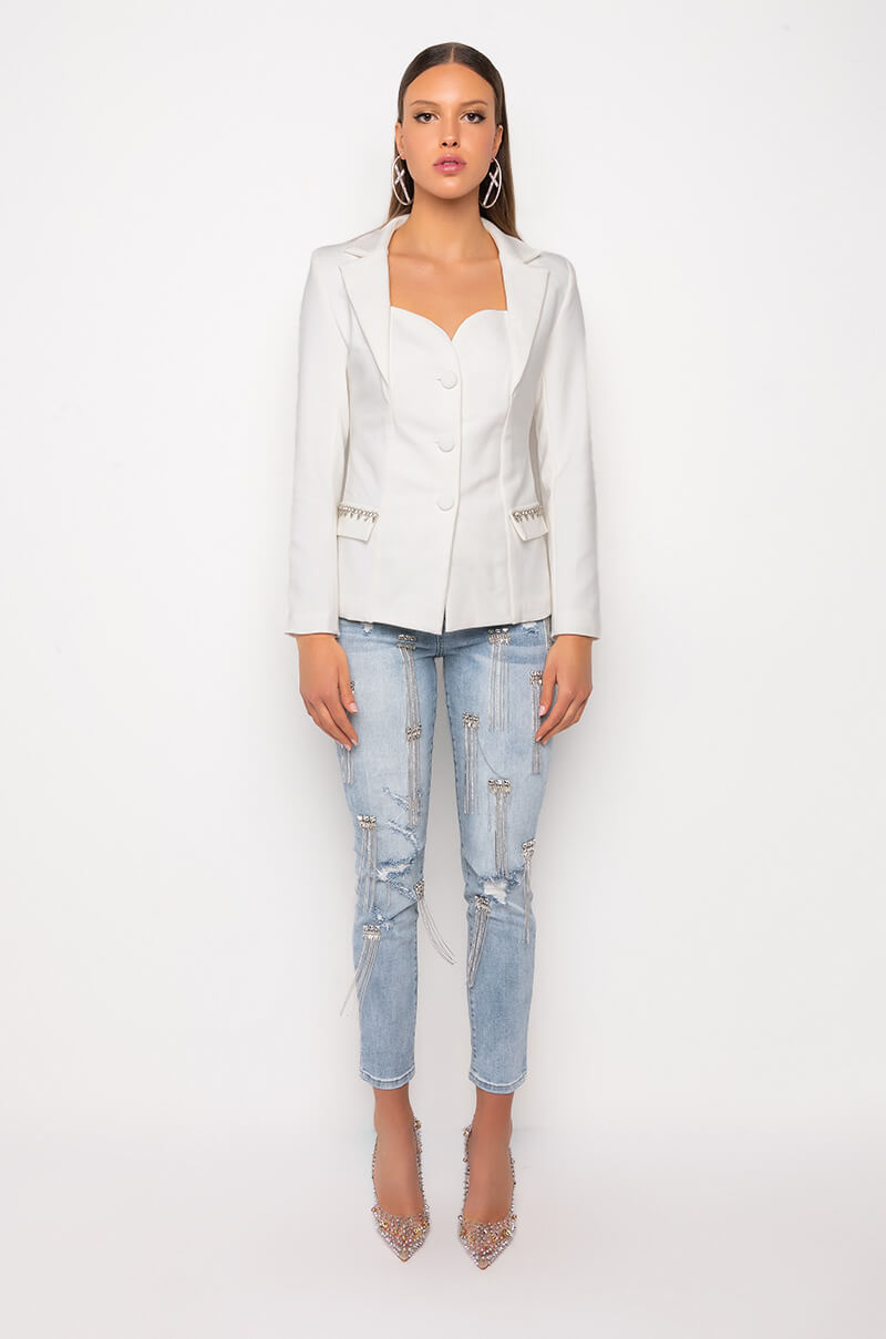 DIAMONDS STRAIGHT LEG JEANS