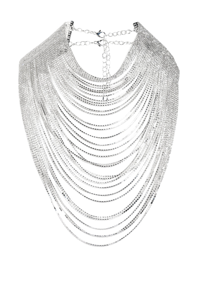 DISCO ALL NIGHT RHINESTONE DRAPE NECKLACE