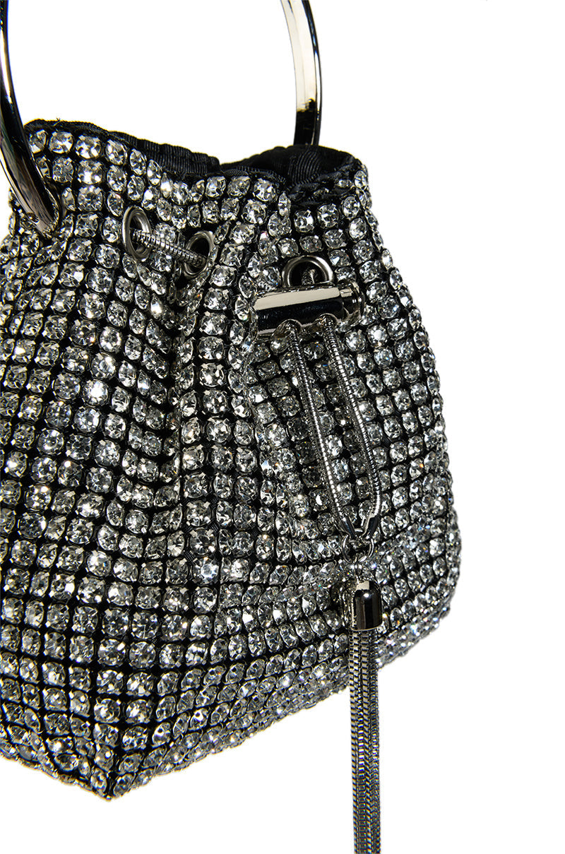DISTURBIA EMBELLISHED BUCKET BAG
