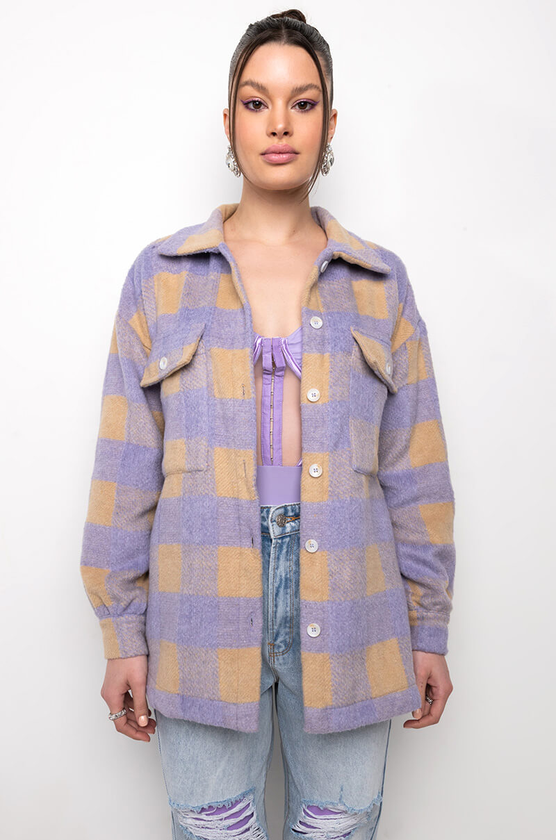 DOWN FOR YOU OVERSIZED FLANNEL