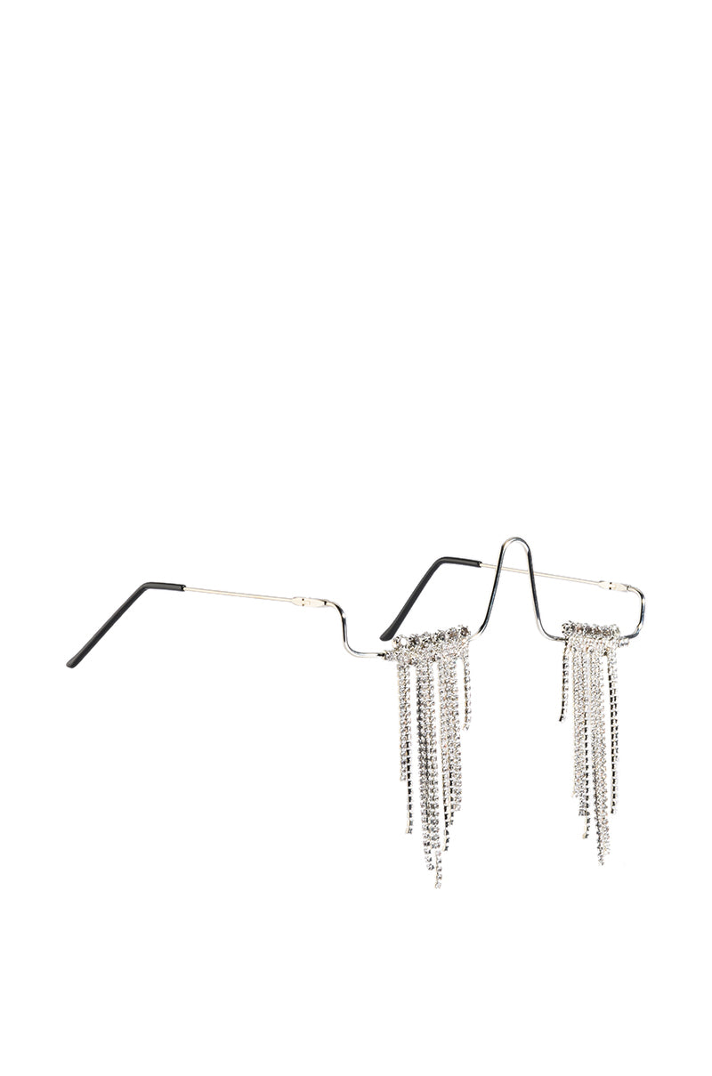 DRIP DROP EMBELLISHED EYEWEAR IN SILVER