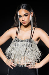 DRIPPIN RHINESTONE FRINGE CORSET