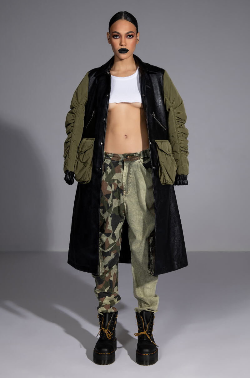 EASY ON ME CAMO COLORBLOCK PANTS