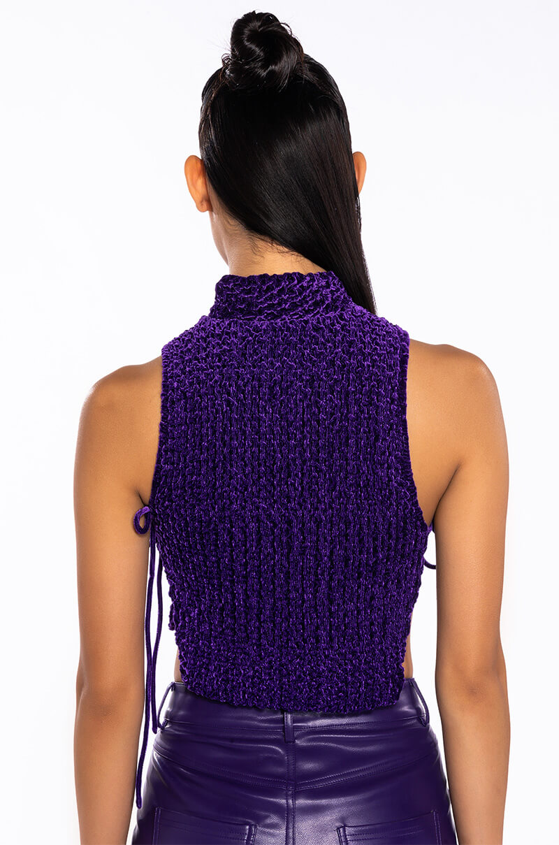 ECHO SMOCKED VELVET SLEEVELESS TOP