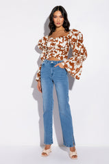 ELEVATED MID RISE STUD SLIT STRAIGHT JEANS