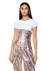 ENVISION ME CORSET TOP IN GOLD
