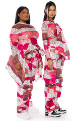FACES PRINTED MESH BODYSUIT
