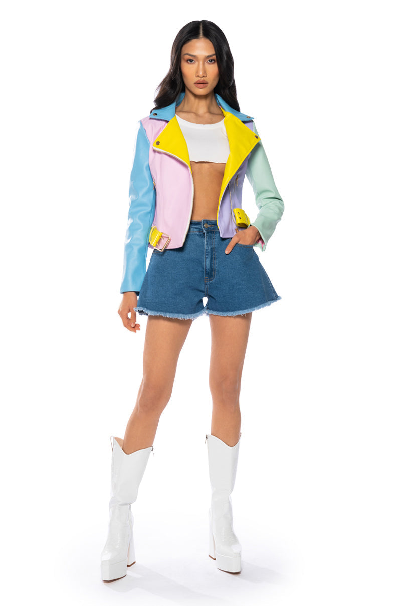 KAMILA FLOUNCY DENIM SHORT
