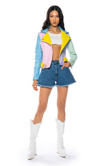 KAMILA FLOUNCY DENIM SHORT