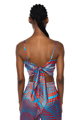 FREYA SATIN PRINTED HANDKERCHIEF TOP