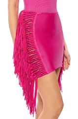 LAYLA SIDE FRINGE MINI SKIRT