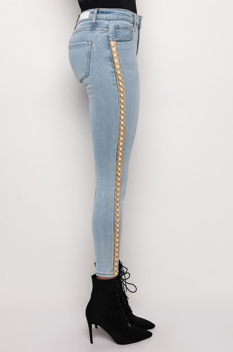 GOLDEN HOUR SKINNY JEANS WITH PEARLS