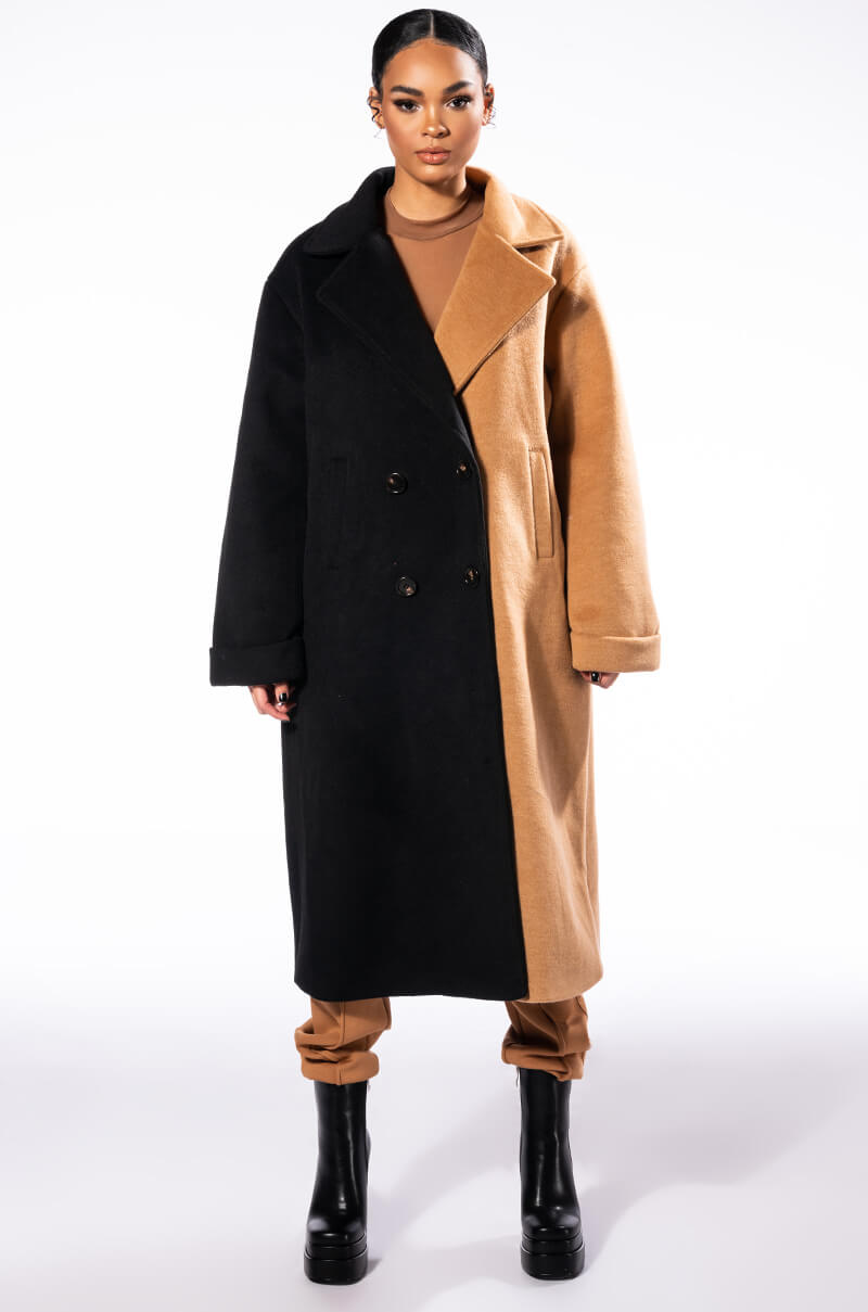 HALF HALF WOOL LIKE TRENCH