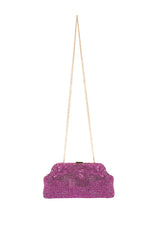 HUNTRESS EMBELLISHED CLUTH IN FUCHSIA