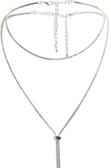 I AM EVERYTHING SLIDE LONG NECKLACE IN SILVER