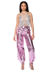 ICE QUEEN RHINESTONE HALTER TOP