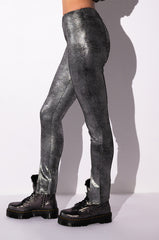 INTO THE NIGHT METALLIC SPLIT HEM PANT