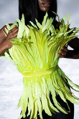 ISLA STATEMENT STRAPLESS FEATHER TOP