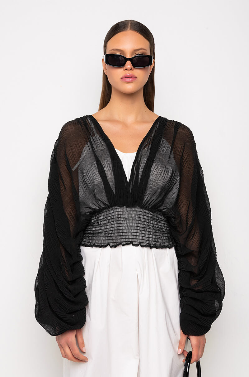 KAHANU FLOWY CHIFFON BLOUSE