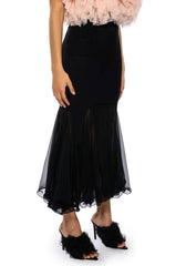 KEEP UP MERMAID FLARE MESH MIDI SKIRT