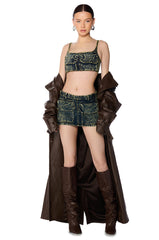 LAYNE MINERAL WASH DENIM MINI SKIRT