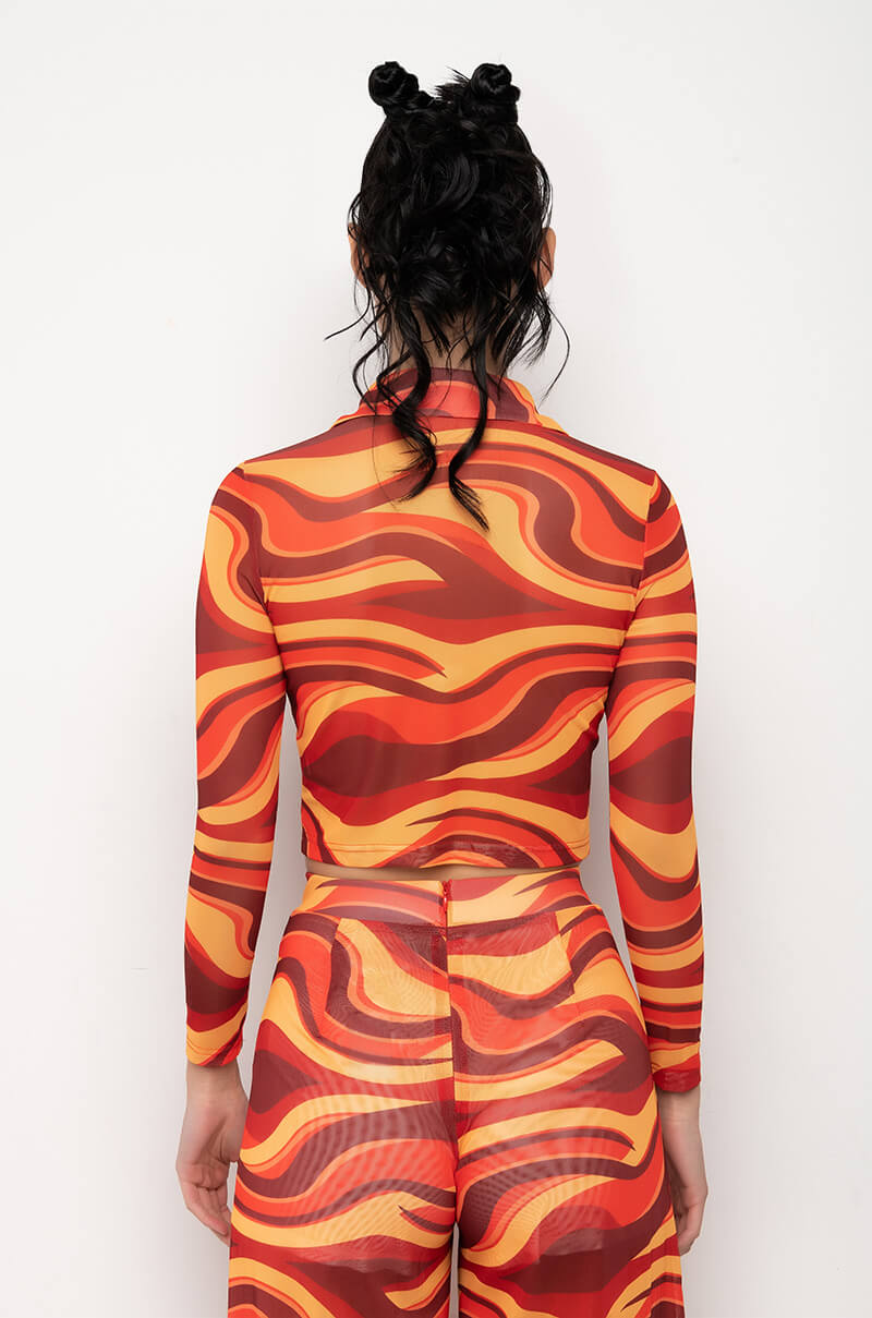 LETS GROOVE MESH FLARE TOP