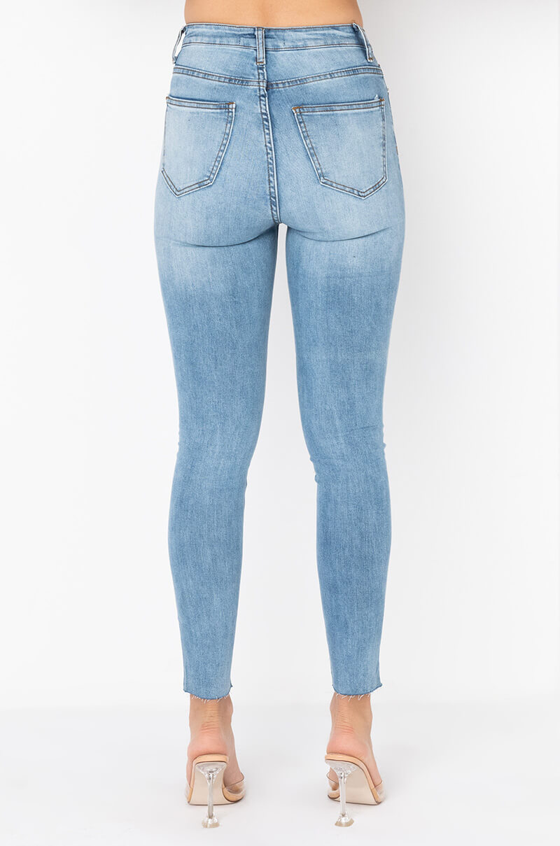 SEXY RHINESTONE DENIM HIGH RISE DENIM