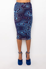 LINK UP MESH MIDI SKIRT