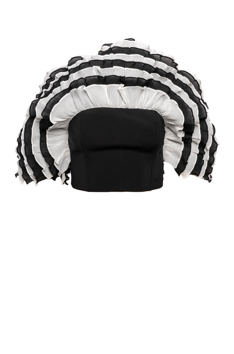 LIVE FOR THE DRAMA RUFFLE BUSTIER